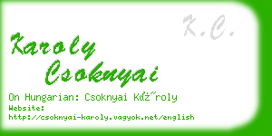 karoly csoknyai business card